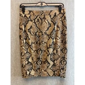 Altuzarra‎ Snakeskin Print Pencil Straight Skirt With Back Zipper Lined Size 8